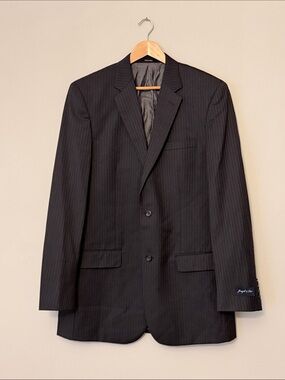 Joseph & Feiss 42X-L Dark Gray Pinstripe Blazer Tailored Suit Jacket Classic Men